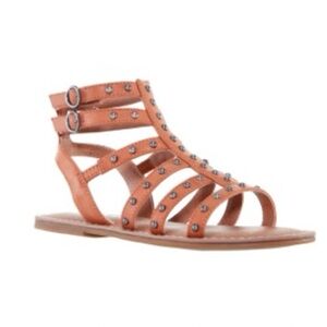Nina Edie Gladiator Sandals Tan Studded | Girls Size 12